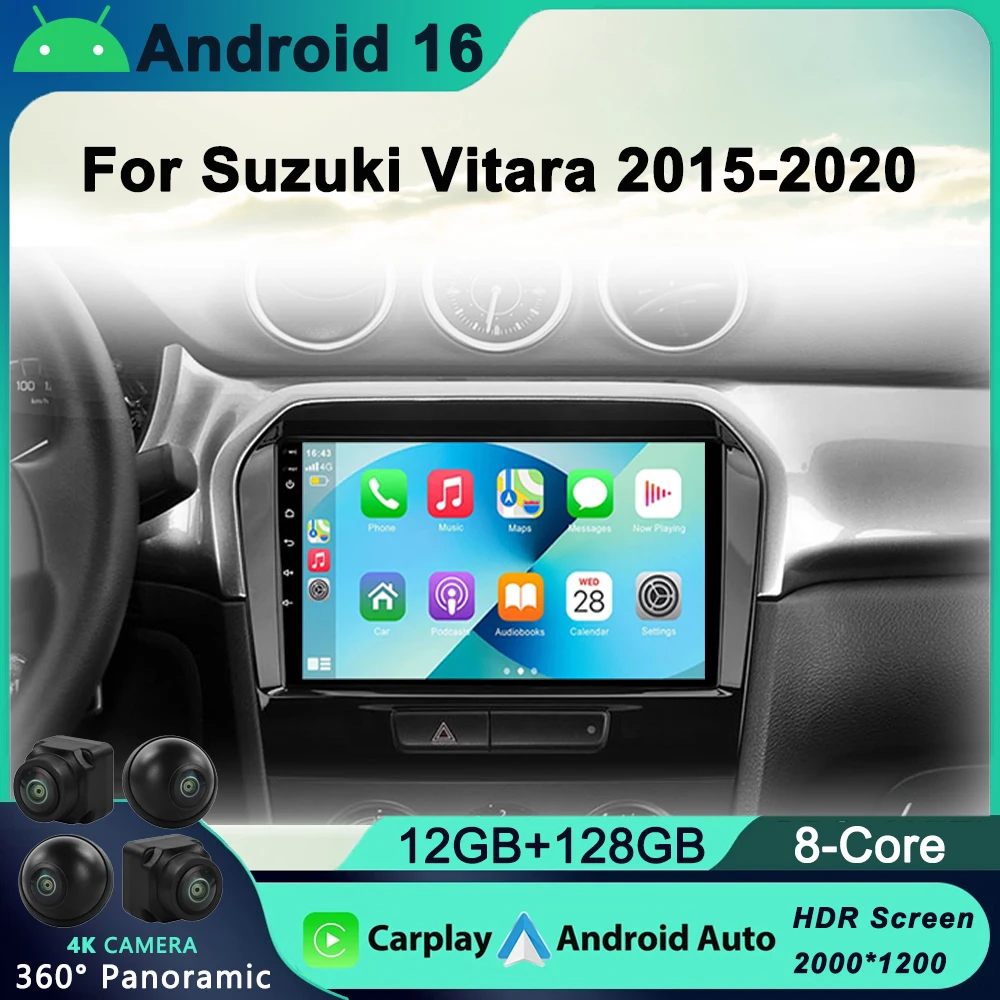 

Android 16 Car Radio Multimedia Video Player For Suzuki Vitara 2015 - 2020 Navigation GPS Autoradio Wifi BT Carplay