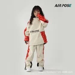 Утолщенные лыжные костюмы AIRPOSE для детей, теплые комплекты одежды для сноубординга, водонепроницаемые и морозостойкие, для мальчиков и девочек, спорт на открытом воздухе