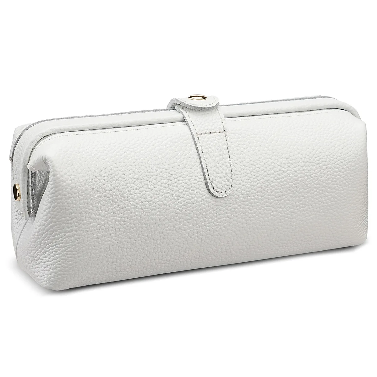 Kosmetyczka podróżna z prawdziwej skóry, organizer do makijażu Lychee Grain 23x8x10cm, etui do przechowywania szminki do pielęgnacji skóry — zdjęcie produktu 2