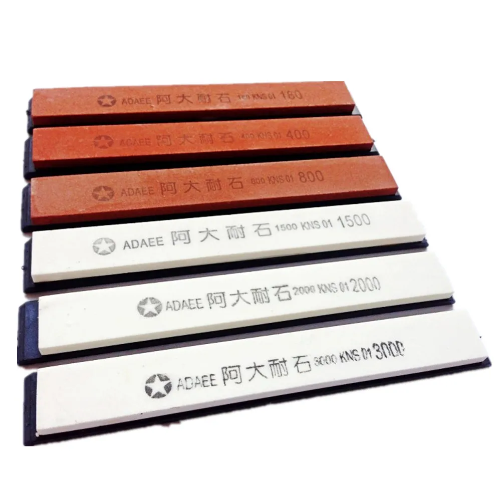 6pcs Sharpening Stones 180# 400# 800# 1500# 2000# 3000# For Kitchen Knife Sharpener Professional Sharpening System