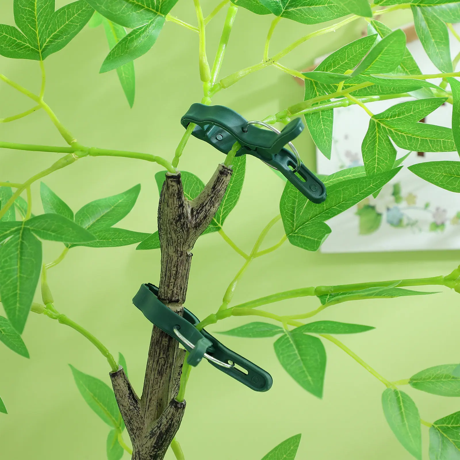 50Pcs Plant Clips Tomato Stem Straightening Clip Plastic Garden Support Clamp Reusable Vine Clip for Orchid Flower Vegetable