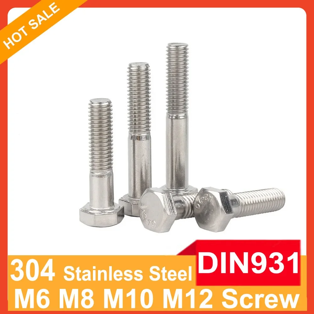 

M6 M8 M10 M12 Partially Half Thread External Hex Head Screws DIN931 316 Stainless Steel Outside Hexagon Bolts