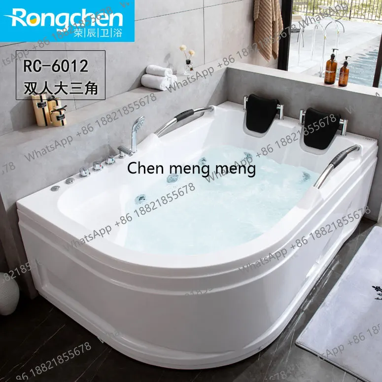 Surf Massage Free-standing Triangular Fan Couple Double Bath Adult Hotel Acrylic Bath
