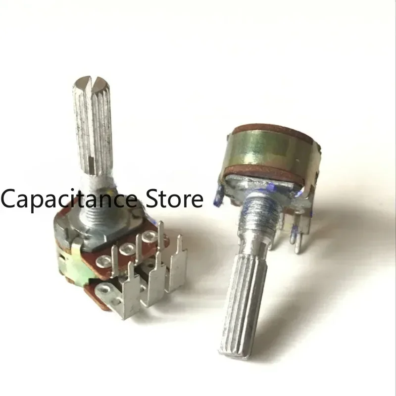 

5PCS 16 type rotary potentiometer dual A10K bending foot power amplifier, speaker volume