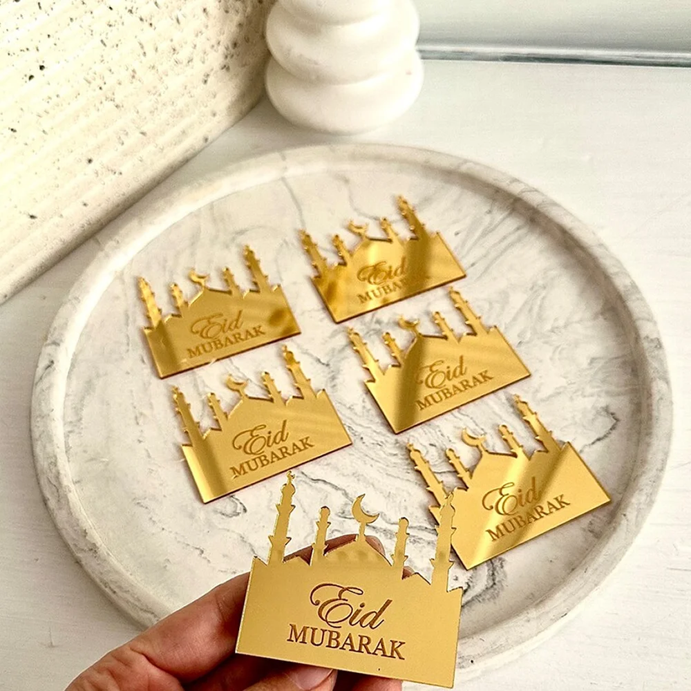 

Custom Eid Mubarak Tag Ramadan Acrylic Label Ramadan Mubarak Tags Can be Used for Ramadan Party Table Decoration