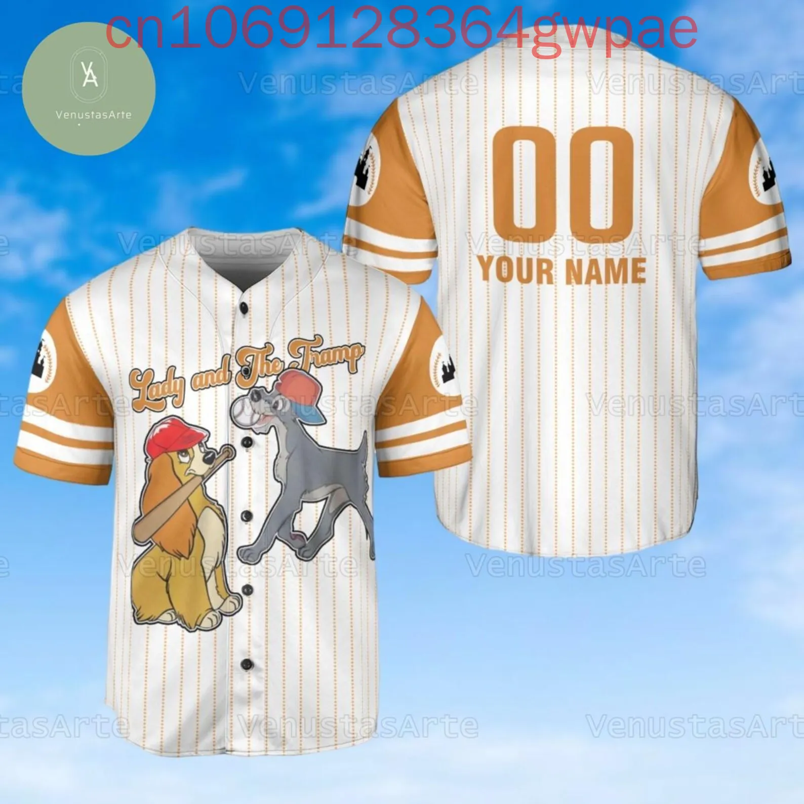 

Бейсбольная майка Disney Lady And The Tramp, мужская и женская бейсбольная форма, летняя повседневная детская милая бейсбольная рубашка с короткими рукавами