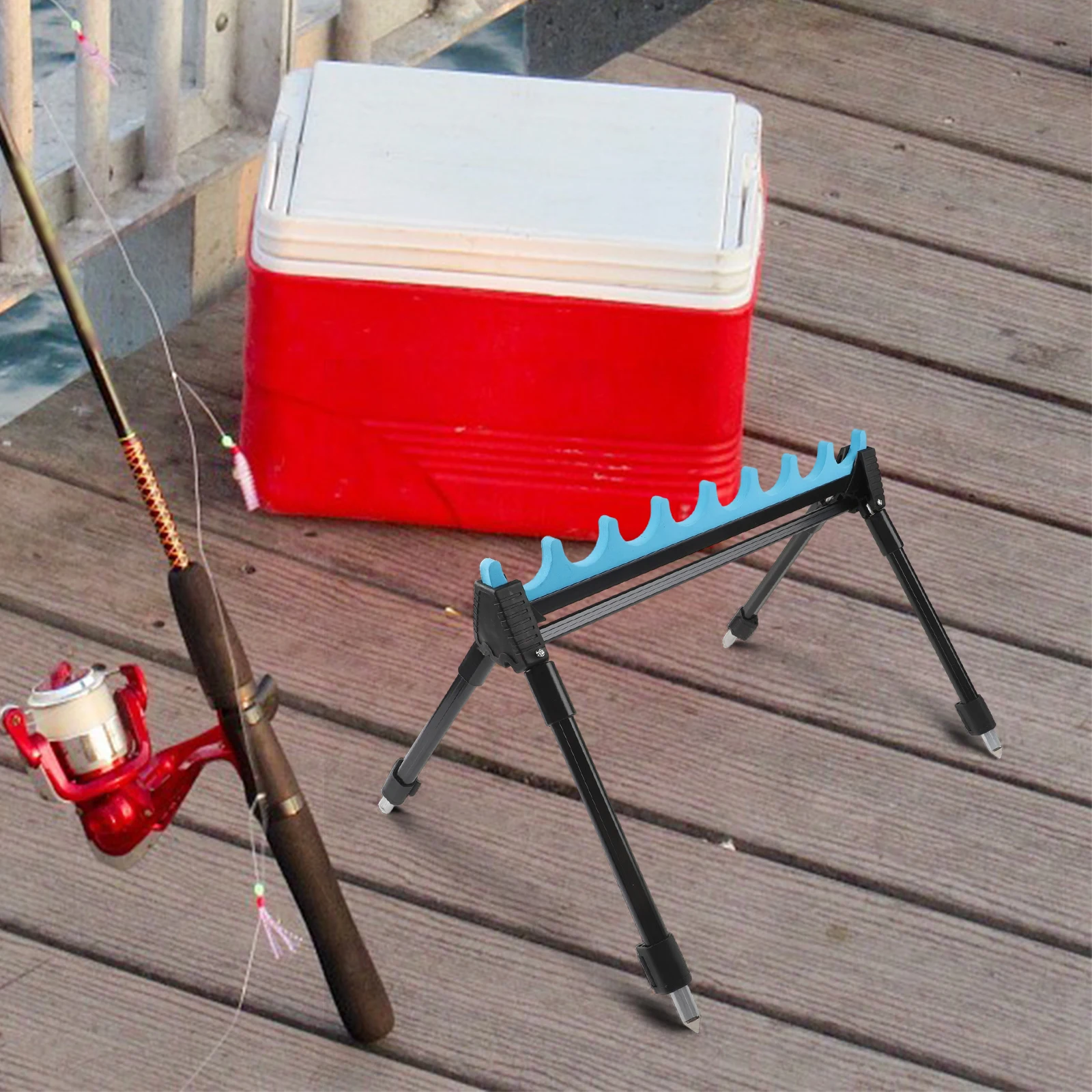 

Portable Fishing Accessory Telescopic Fishing Rod Holder Outdoor Adventures Bule Black Compact Fishing Tackle Holder For Anglers