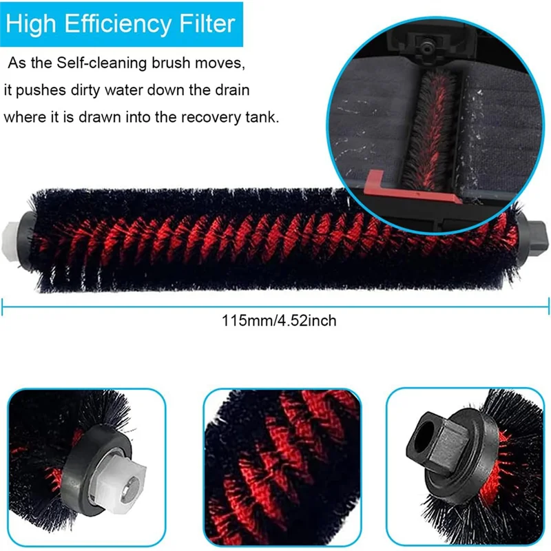 A97G Cepillo Lateral principal bolsas de filtro de fregona piezas de repuesto de plástico para aspiradora Xiaomi Roborock S7 Pro Ultra/S7 Maxv Ultra/S7 Maxv