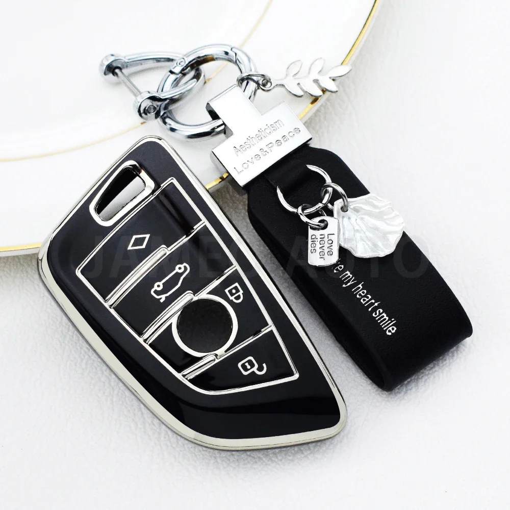 For Bmw F20 G20 G30 X1 X3 X4 X5 G05 X6 X7 G11 F15 F16 G01 G02 F48 Car Key Case Cover Bag Accessories Holder Shell Keychain
