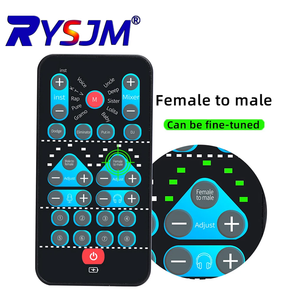 Mini Voice Changer Card 8 Sound Effects Support Multi Languages Beautification Handheld Sound Card for Mobile Phone Computer