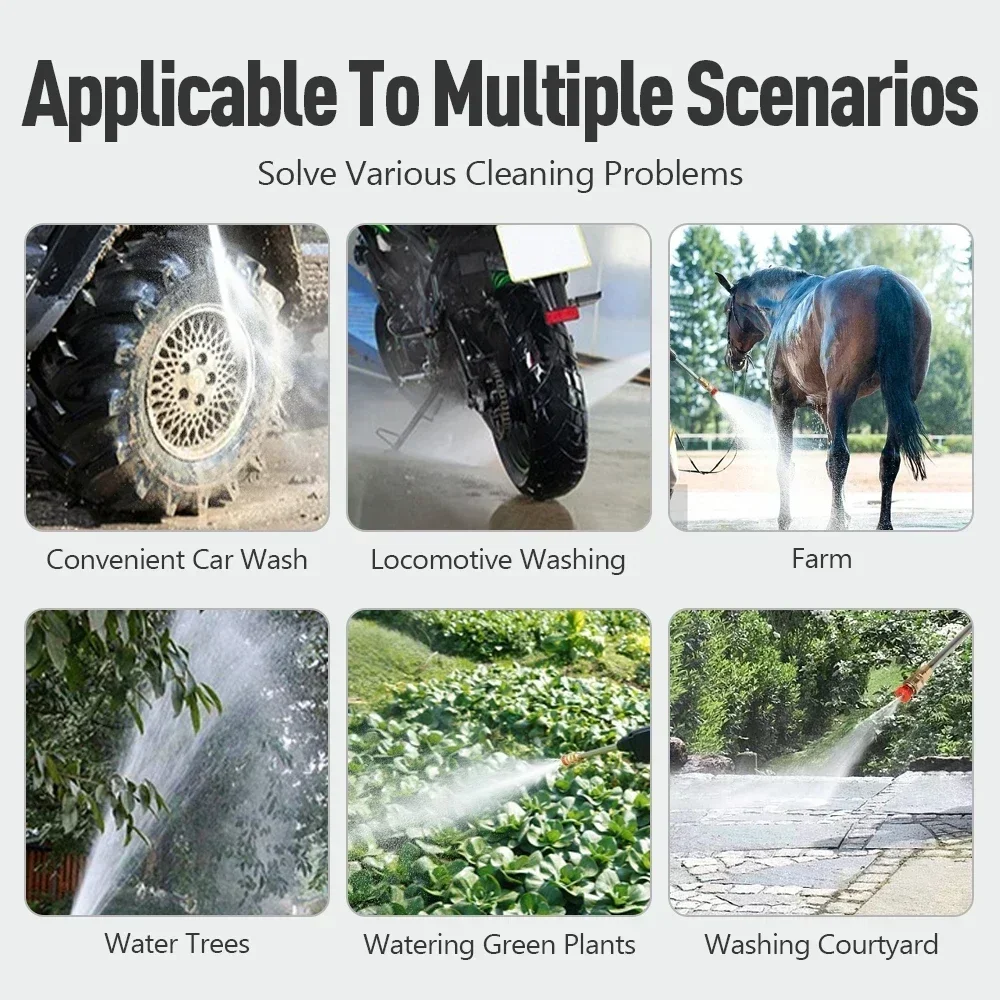 Portable High Pressure Washer 30Bar Water Gun Household Lithium Battery Wireless Garden Spray Car Cleaner Pump Washing Machine