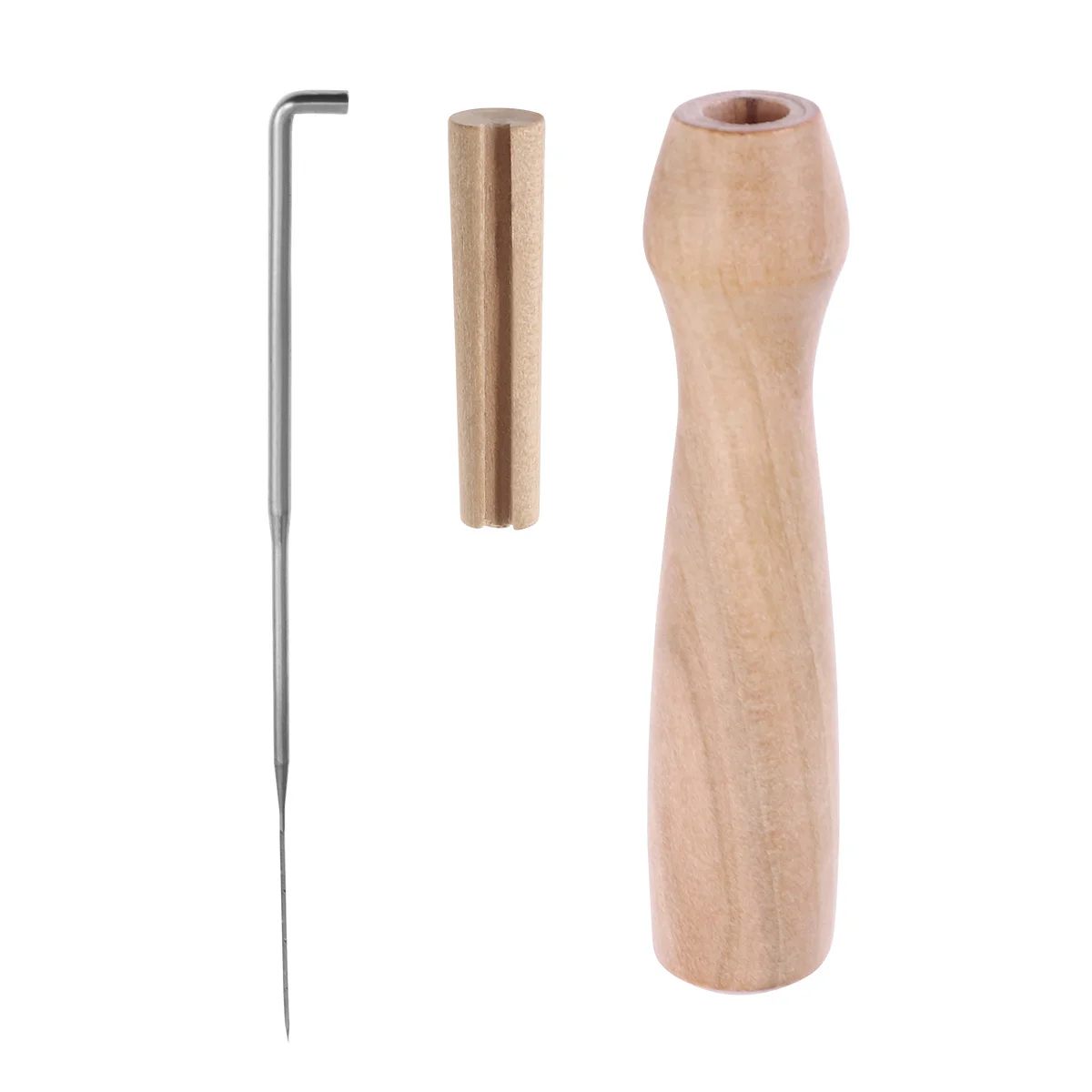 

60Pcs Needle Felting Supplies Durable Metal Needles 3 Sizes Wooden Handles Clear Storage Needle Felting Kits Craft Set