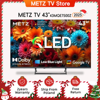 METZ QLED TV 43 Inch 4K Smart LED Television Google Tele HDR 10 MEMC DBX Dolby Atmos Game Hub EyeCare Tuner 2025 43 MQF7500Z