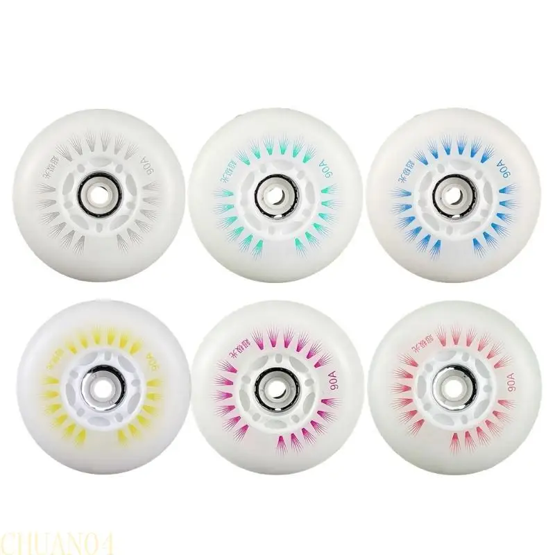 

4Pcs Inline Roller Skate Wheels LED Luminous Bright Lighting Outdoor Skating Wheels for Kids And Adults