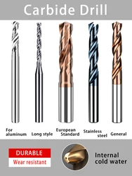 3D/5D external cooling carbide drill bit non-standard diameter 3.00-14.00mm HRC55/65 solid tungsten internal cooling