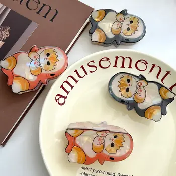 全新可愛貓咪系列髮爪卡通鯊魚小貓爪夾時尚甜美可愛髮夾女女孩髮飾 10 最佳銷售 貓毛夾 - №8