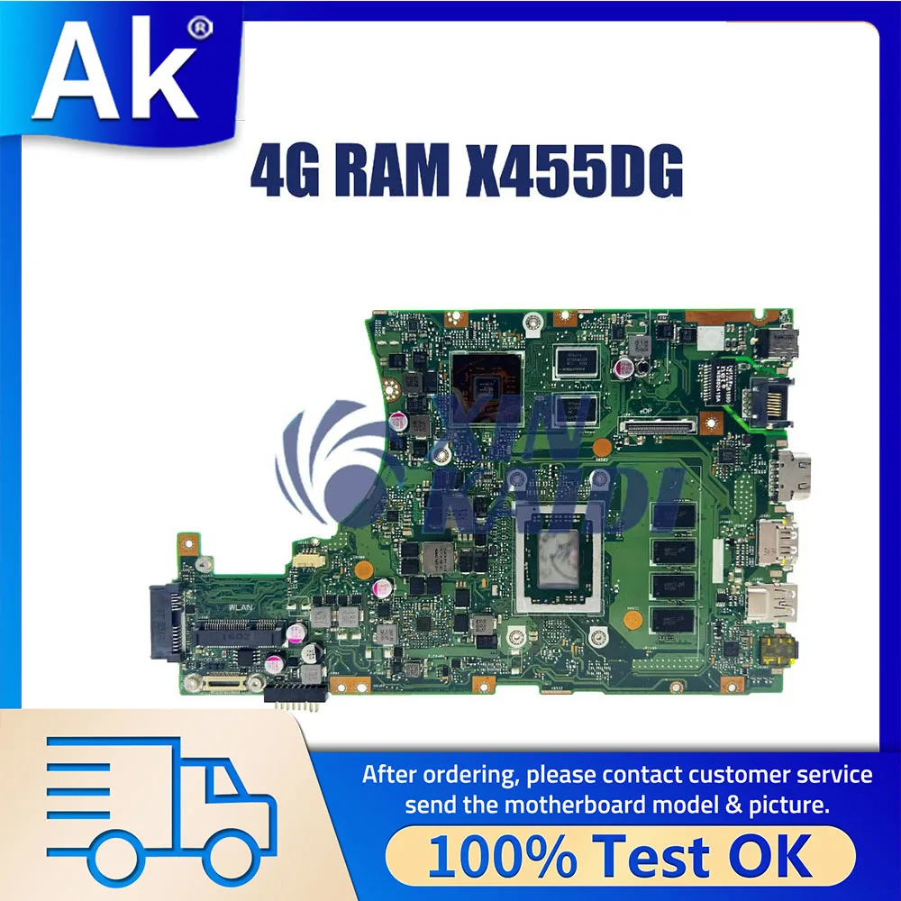 Notebook Mainboard For Asus X455DG X455YI X455Y A454D K454D Laptop Motherboard With FX-8800P CPU 4GB RAM DIS Systemboard