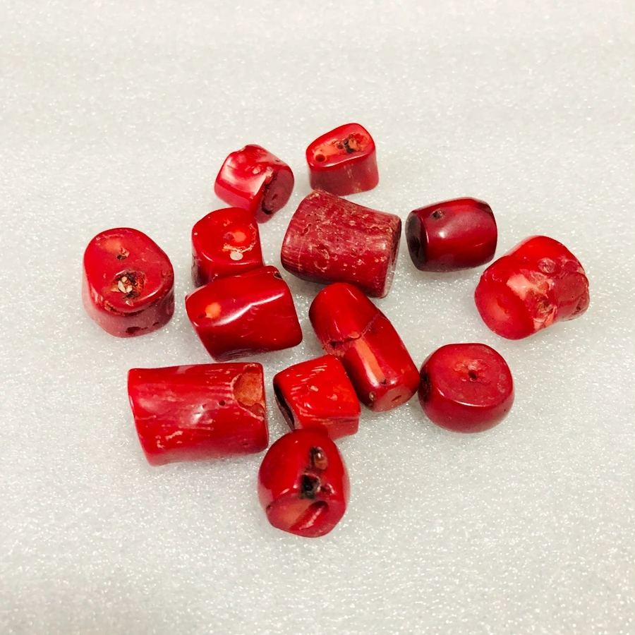Wholesale AB Quality Natural Coral Beads 10pcs/pack Red Sea Bamboo Coral Loose Bead Pendant,for Jewelry DIY