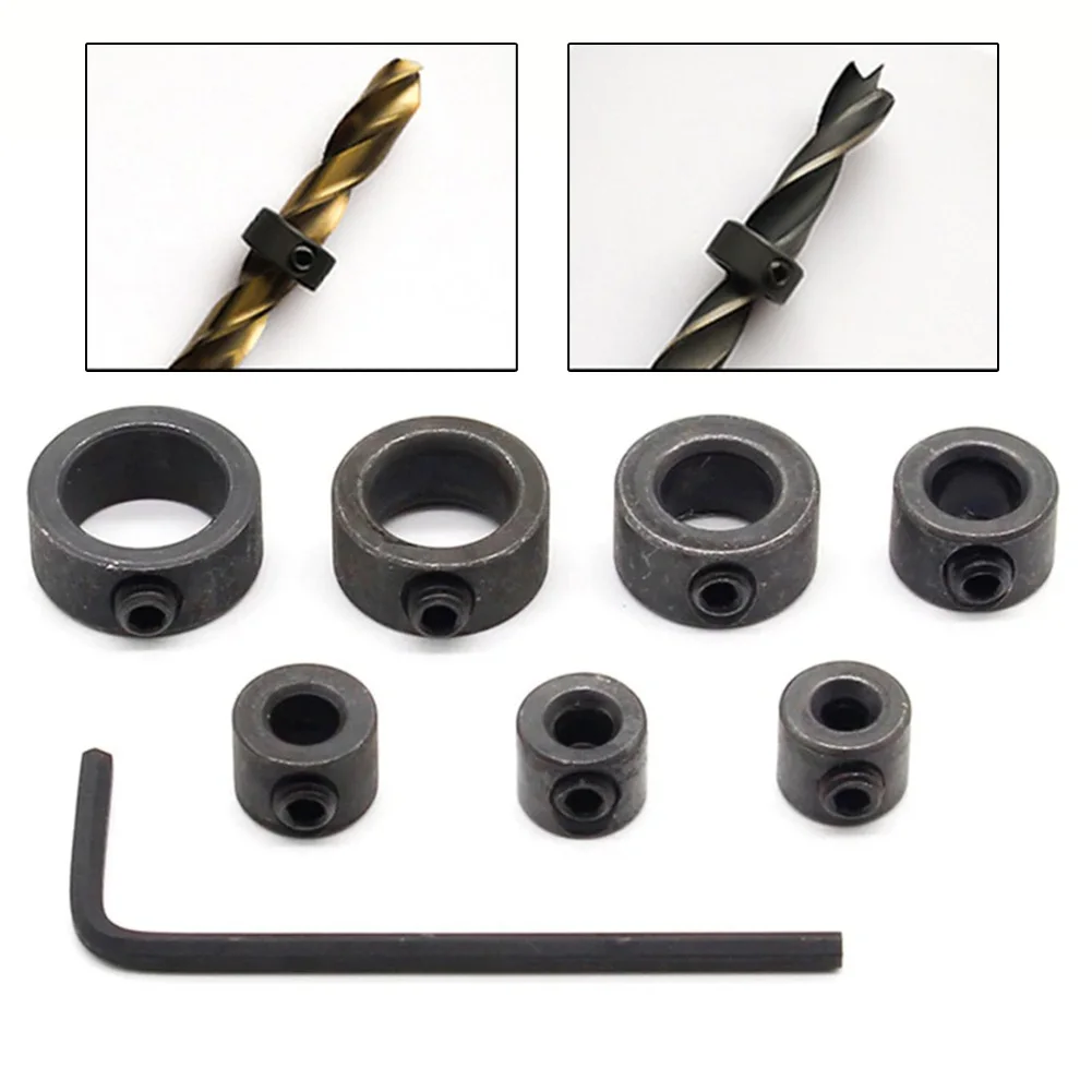 Drill Depth Stop Bit Collar Set Woodworking Drill Depth Stop Rings Drill Depth Stop Bit Collar Set Drill Stop Rings