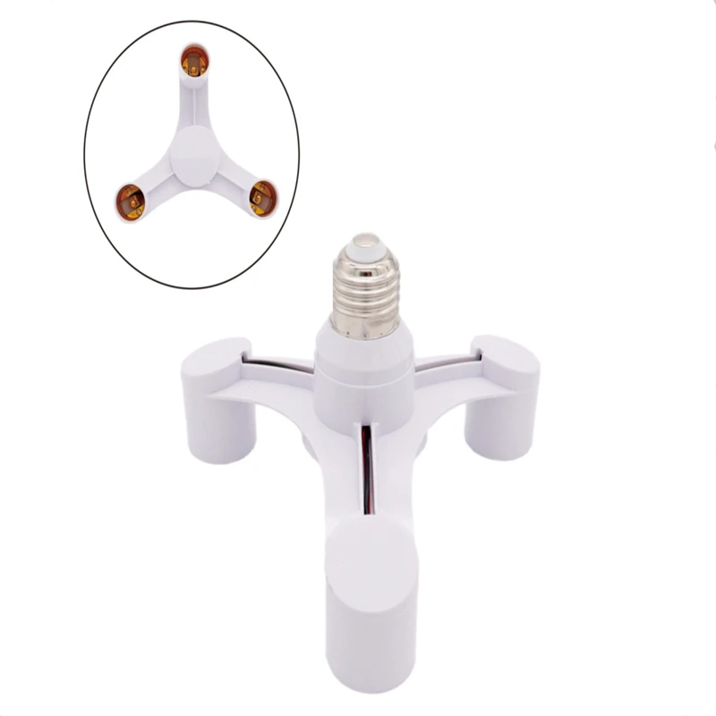 E27 to E27 LED Bulb Lamp Holder 3 in 1 E27 Base Socket Splitter LED Lamp Socket Light Bulb Adapter Holder