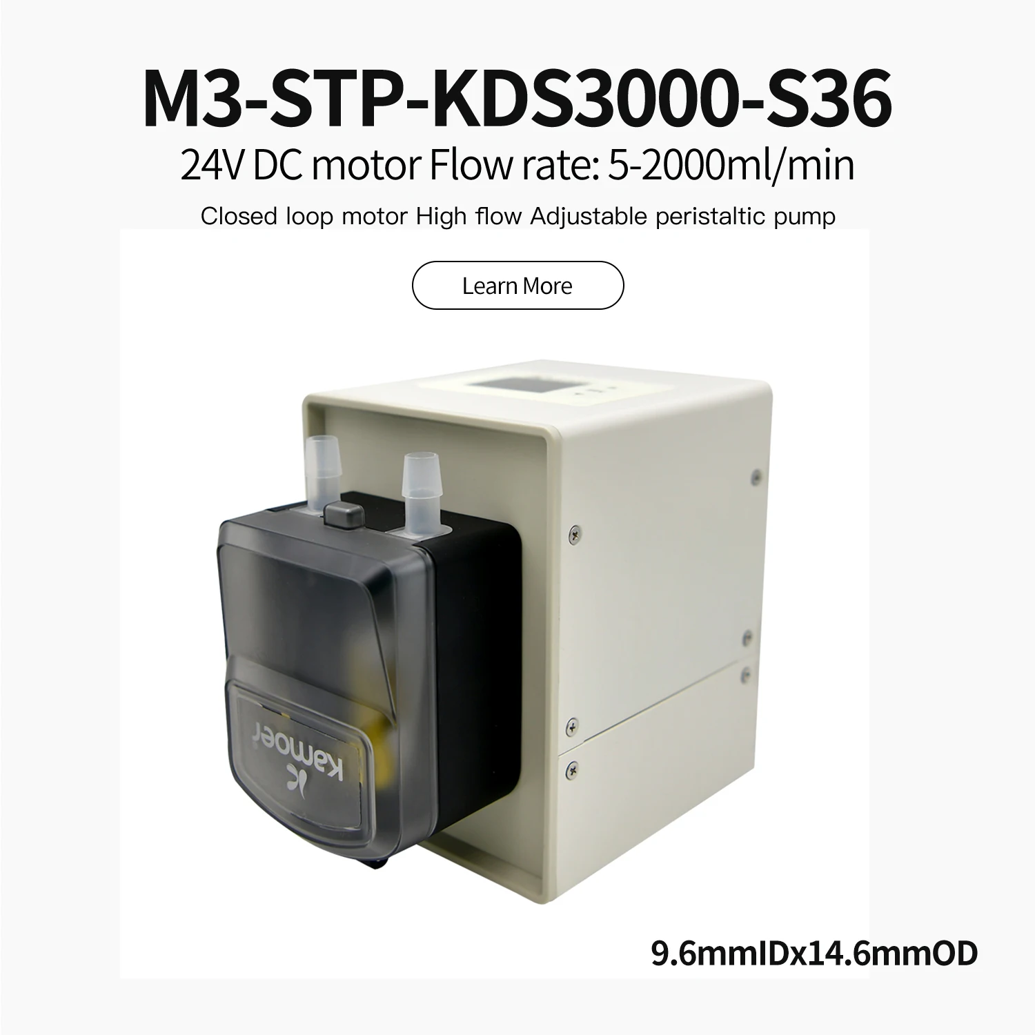 Kamoer 5-2000ml/min M3-KDS3000 High Flow Adjustable Peristaltic Pump 24V Closed Loop Stepper 485 with Foot Switch Lab 9.6 x14.6