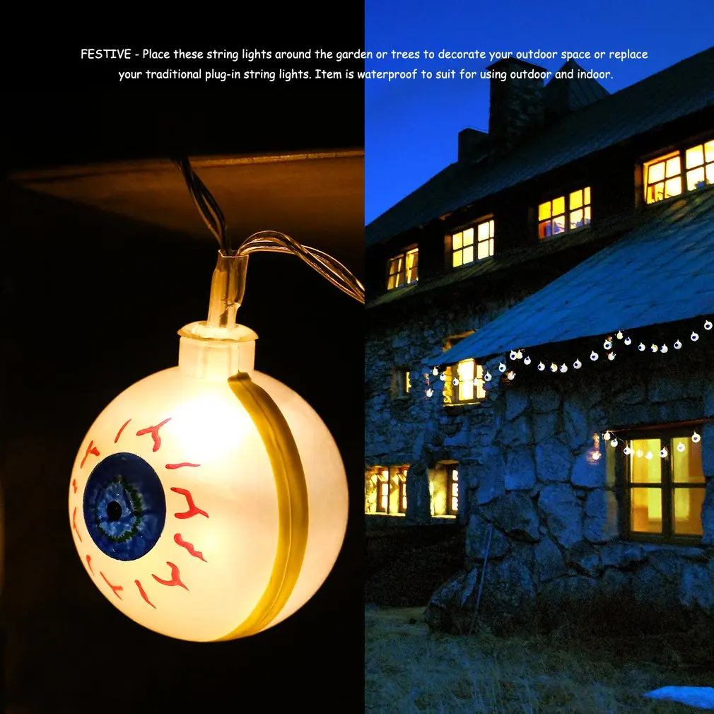 LED String Light para Halloween, Abóbora, Fantasma, Esqueletos, Morcego, Aranha, Festival, Bar, Home Party Decor, Ornamento de Halloween, 10LED