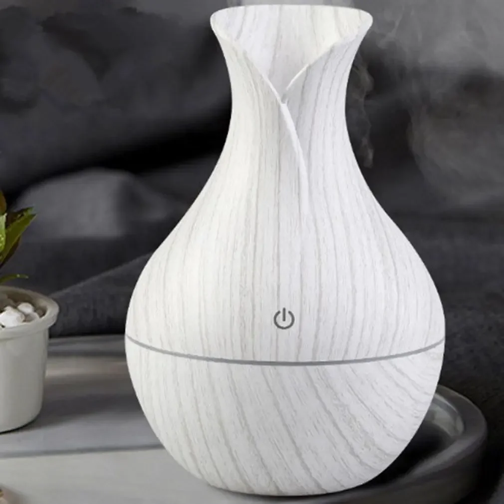 Wood Grain Vase USB Colorful Lamp Humidifier for Office Home - Aromatherapy Locomotive Quietness