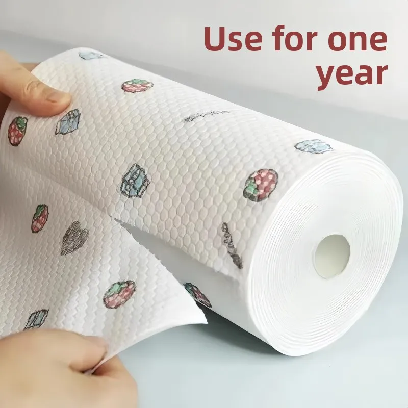 Kitchen toilet paper Lazy rag paper towels Oil-absorbing absorbent paper Super oil-removing wet and dry wipes 50 pieces