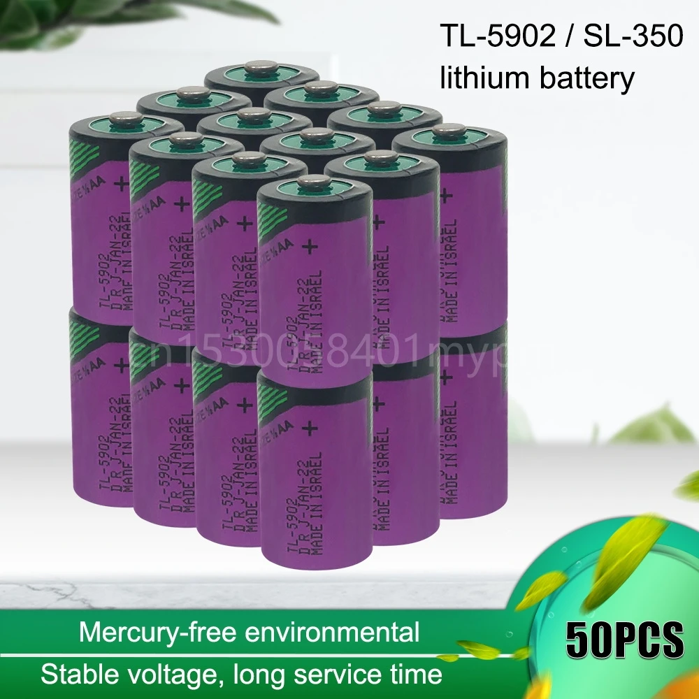 

50PCS TL-5902 3.6V 1/2AA ER14250 LS14250 SL350 14250 Primary Lithium Battery for PLC Equipment Meter Gas Meter