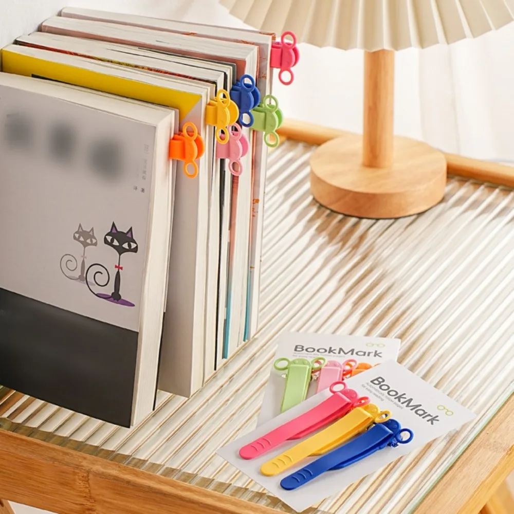 New Silicone Bookmark Clip Cute Elephant Automatically Follows Notebook Page Divider with Pen Holder Page Flipping for School