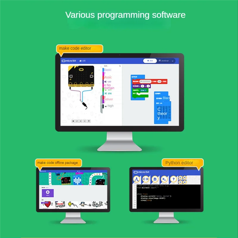 Placa base T36C Microbit V2.0, introducción al programación gráfica en Python para escuelas primarias y secundarias