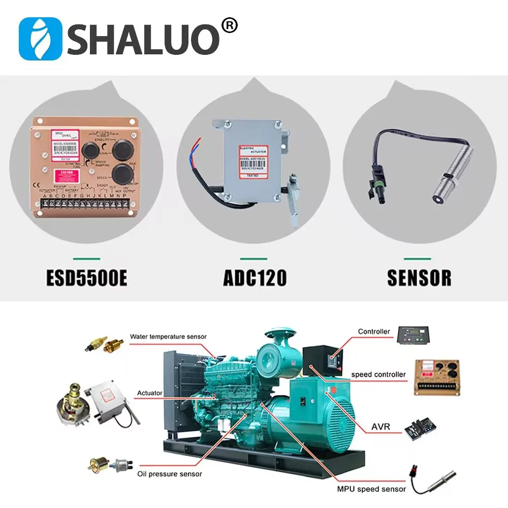 High Quality Diesel Generator Governor Kit ADC120 Actuator ESD5500E Speed Controller 3034572 Pickup Speed Sensor Genset Parts