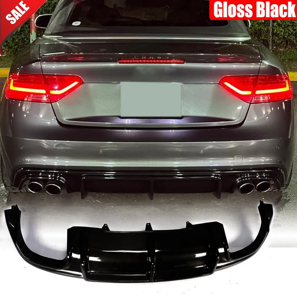 For Audi A5 Sline S5 B8.5 2012-2017 Gloss Black Rear Bumper Diffuser Lip Body Kits Car Accessories