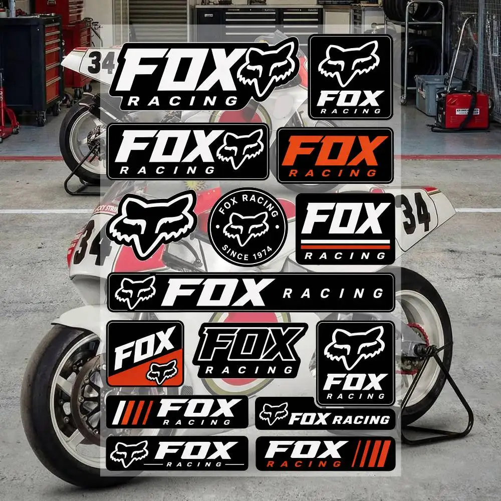 F-ox Ra-C-ing Ästhetische Graffiti Wasserfeste PVC-Aufkleber für Auto Motorrad Skateboard Helm Notizbuch
