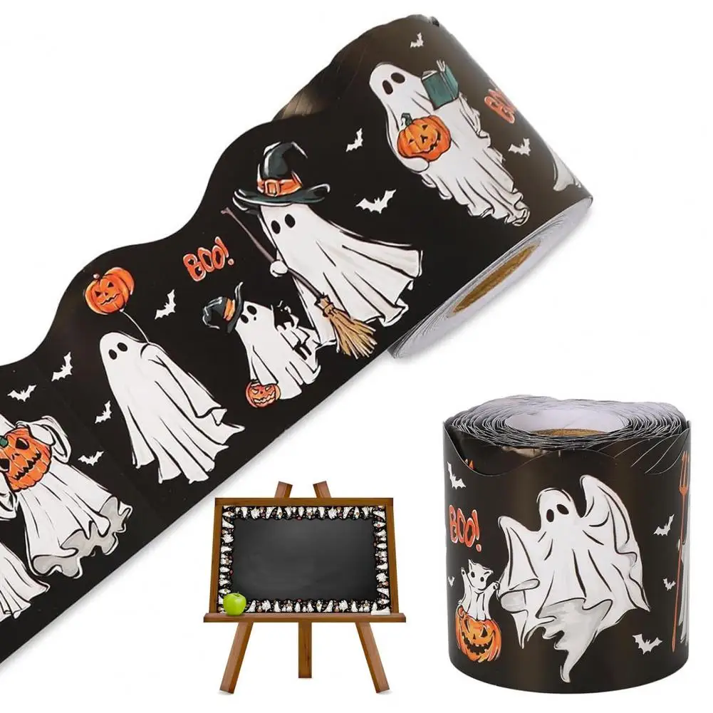 

59 футов Хэллоуин призрак доска объявлений отделка классная тема призрак украшение доска объявлений набор бордюров для классной комнаты офисный декор