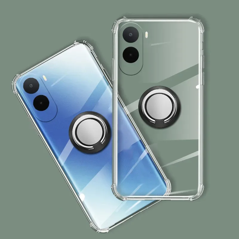 Skinlee Phone Case For Xiaomi Poco C81 Pro Case Magnetic Ring Clear Silicone Airbag Shockproof Shell For Xiaomi Poco C71 Cover