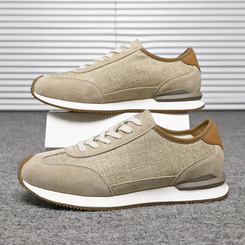 Euro Designer Men Casual Shoes Breathable Flat Skate Shoes Young Man Lace-up Sneaker