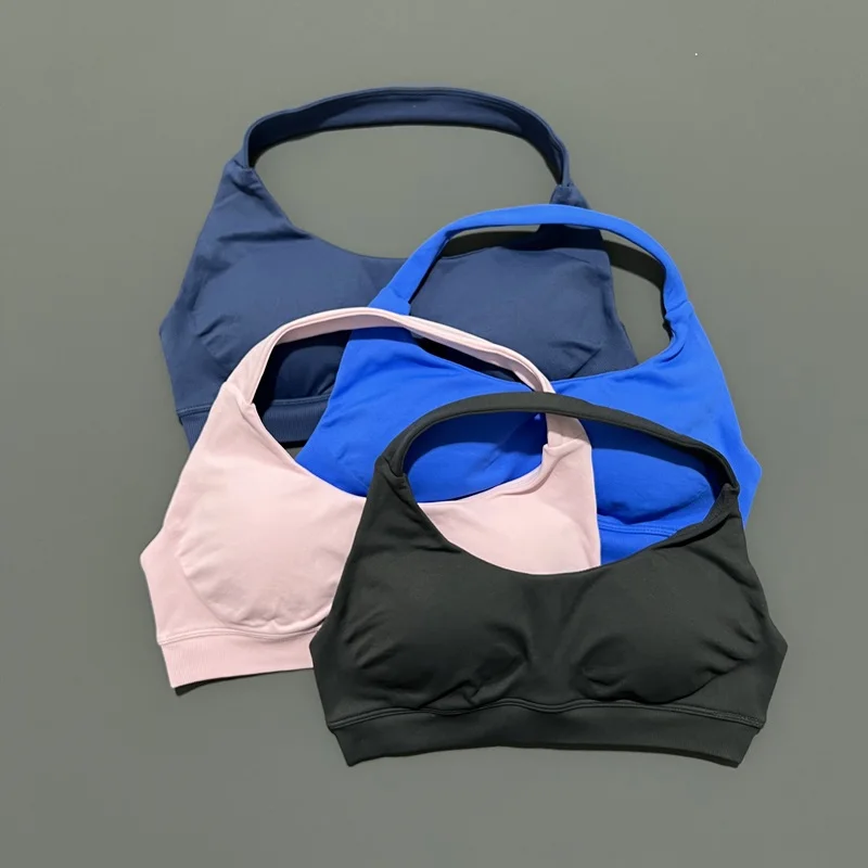 Women Sports Bra Seamless Halter Yoga Clothes Removable Cups Women Workout Clothing Gym Backless Bra Running Workout Tops image 3
