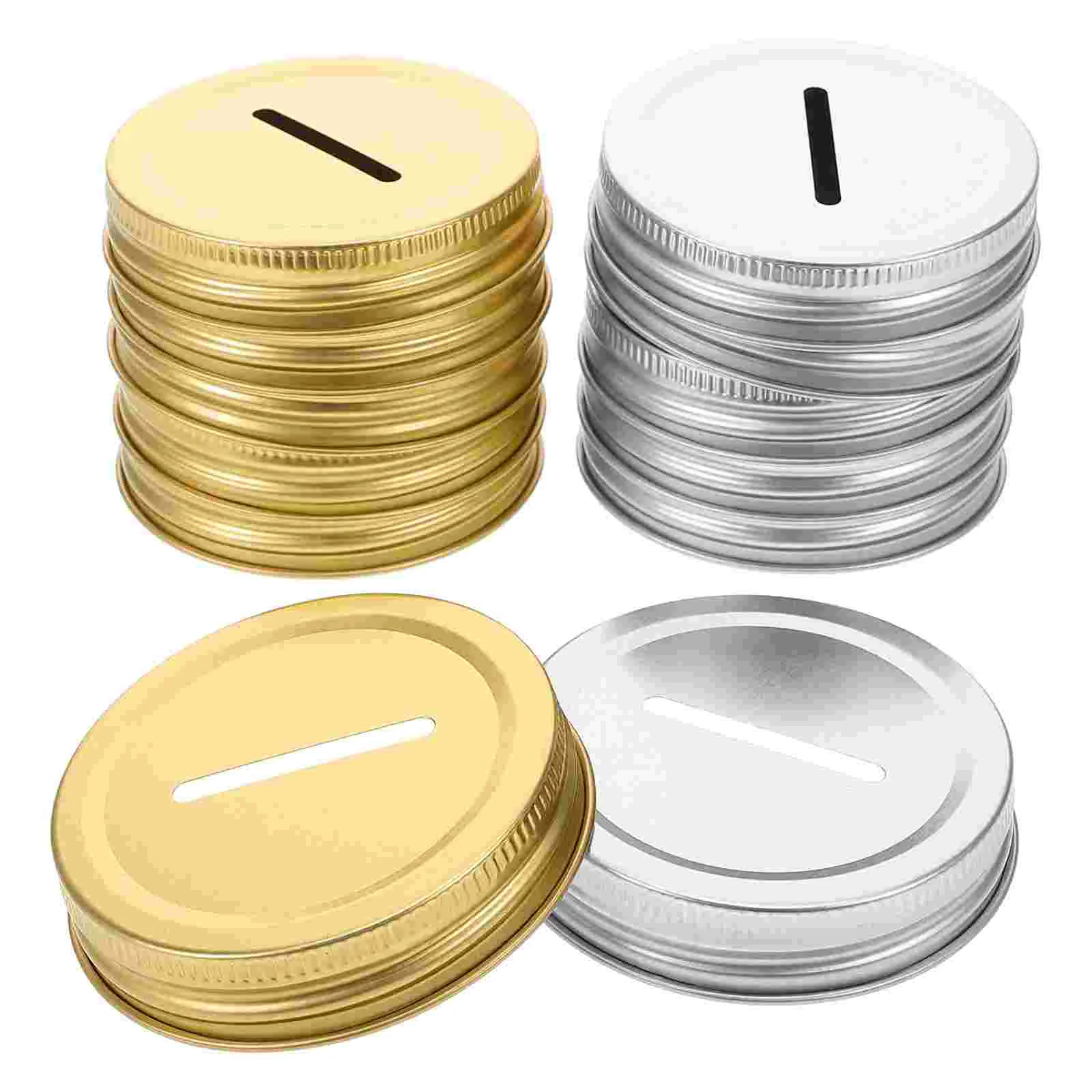 Mason Jar Lids Metal Coin Slot Bank Savings Top Ball Wide Mouth Canning for Jars Regular Piggy Money Reusable