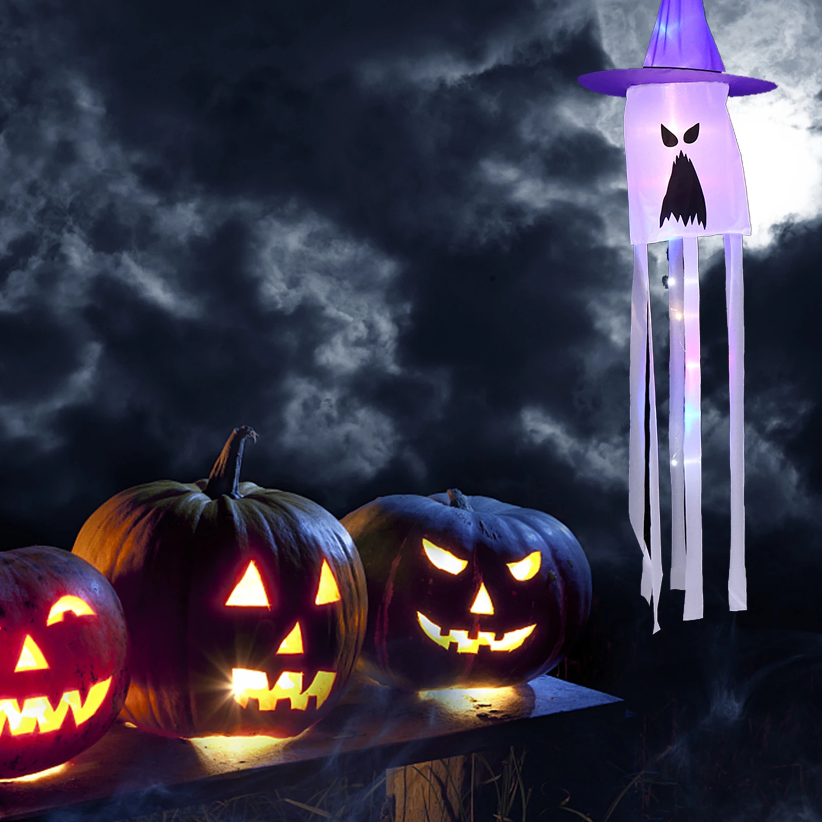

Ornament Luminous Hair Dryer Decoration Halloween Cloth Themed Holiday Windsock