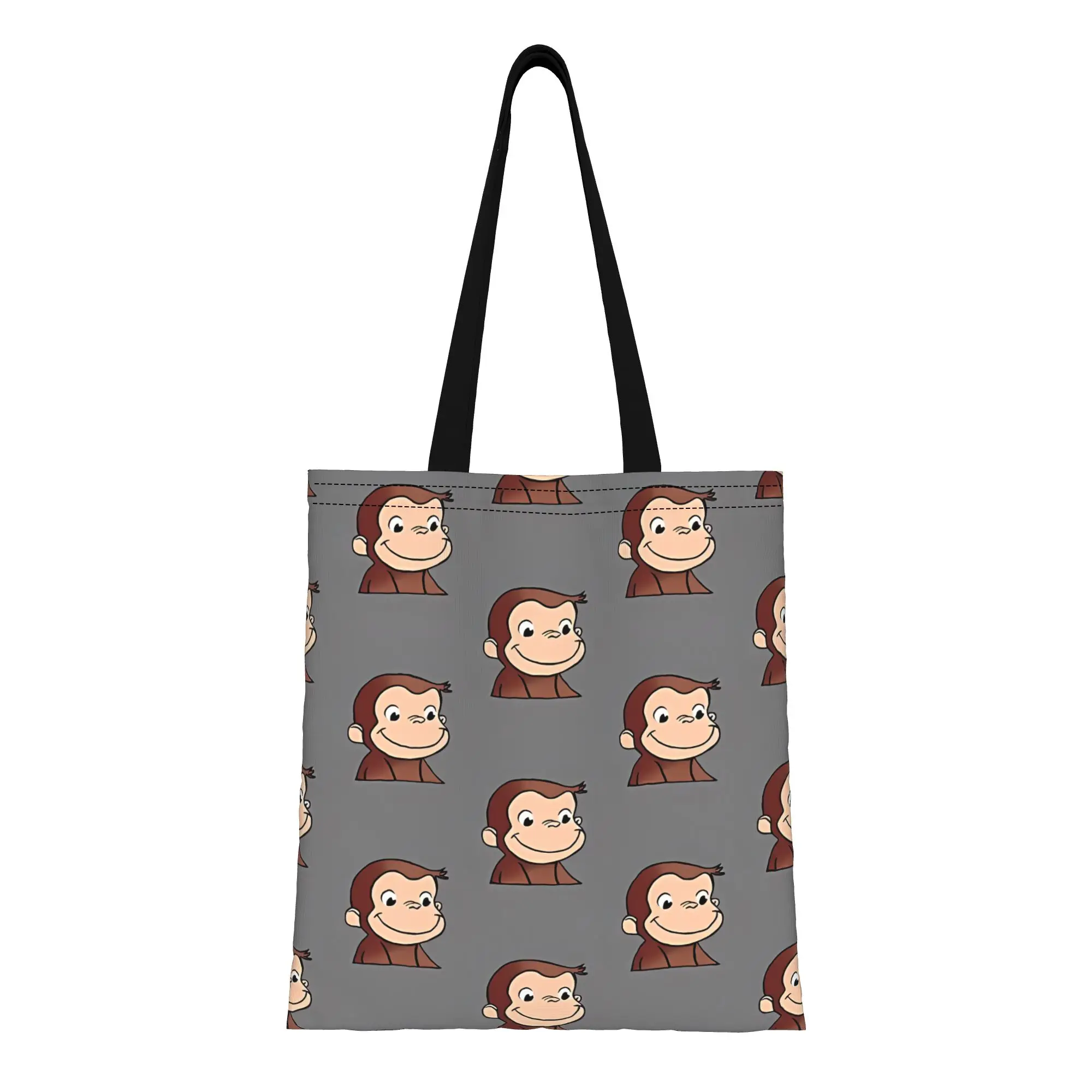 

1 шт. холщовая сумка-тоут с изображением Любопытного Джорджа, большая вместительная прочная сумка-тоут с изображением Любопытного Джорджа, уличная сумка, модная сумка-тоут