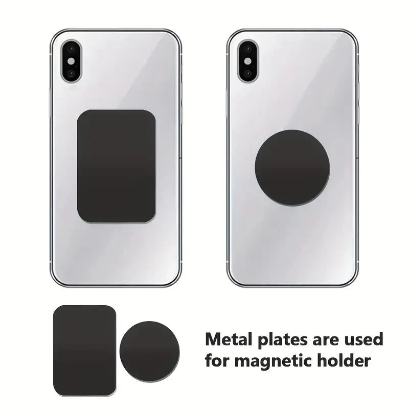 Piastra disco in metallo da 10 pezzi per supporto magnetico per telefono Adesivo universale per disco in lamiera di ferro nero Accessori per supporto magnetico per telefono per auto