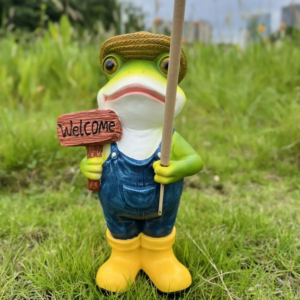Balcony frog can be inserted into mugwort garden lawn welcome sign decoration ornaments animals