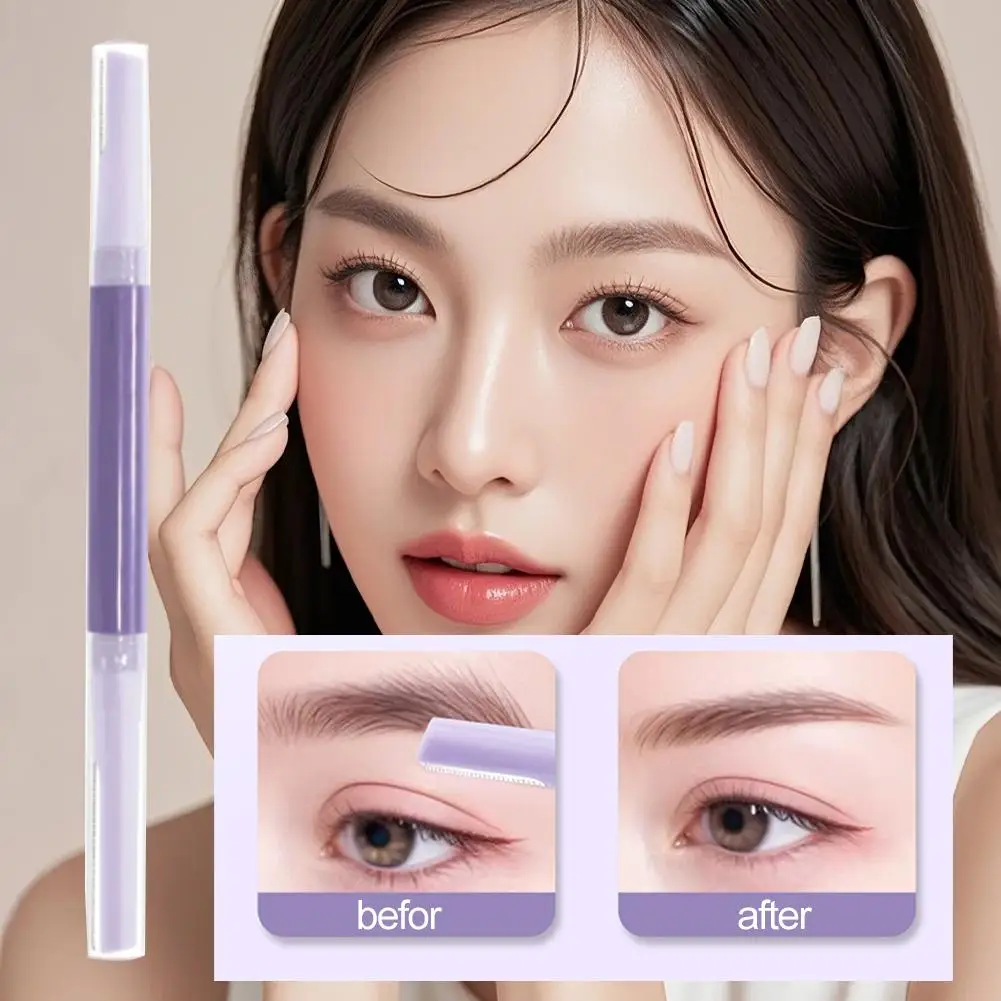 両端眉毛トリマー安全な眉毛シェイパーシェーバー保護カバー付き快適な毎回の使用女性のメイクアップツール