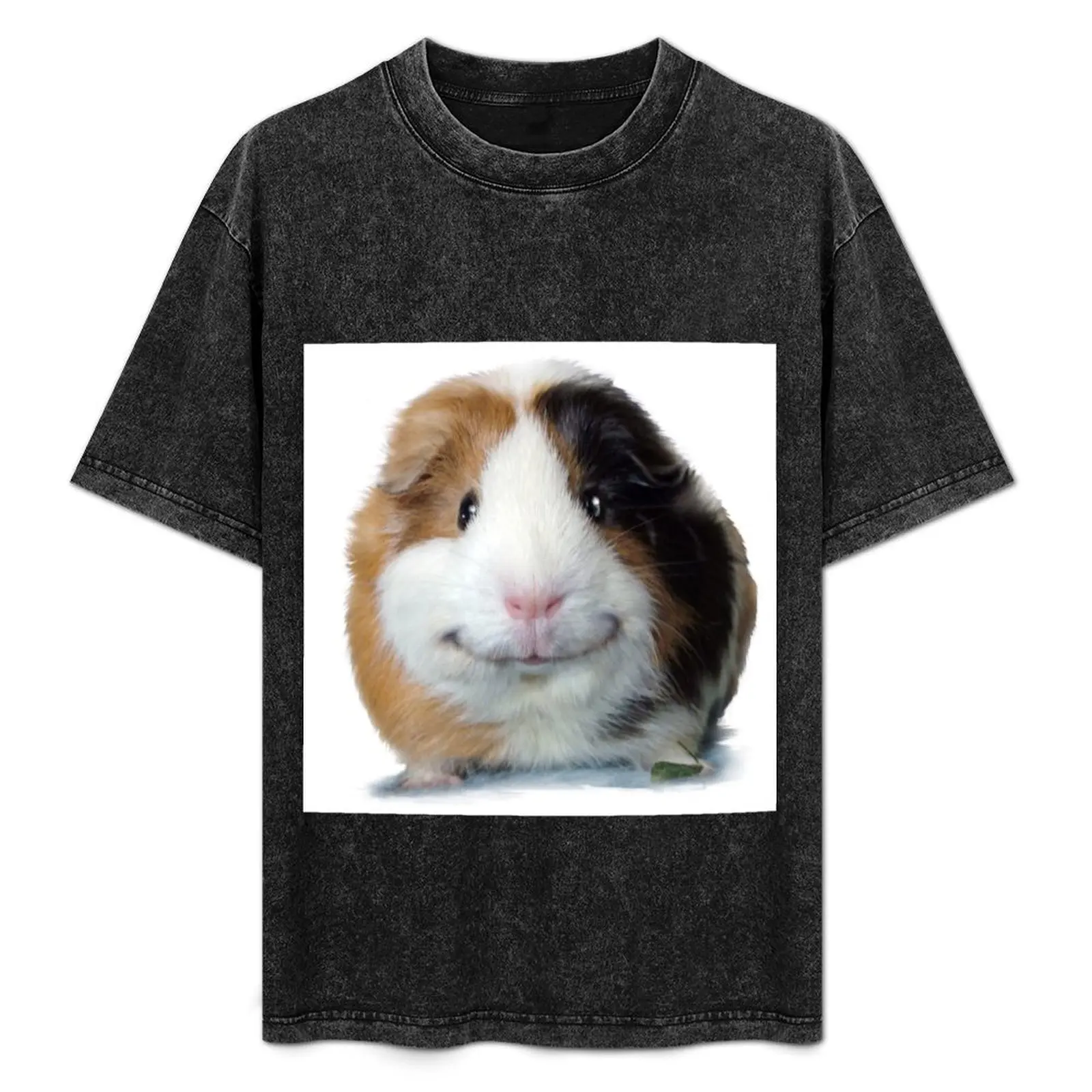 

Keep Smiling with Angeelo the Guinea Pig! T-Shirt Everyday Wear Basic Short Sleeve Top