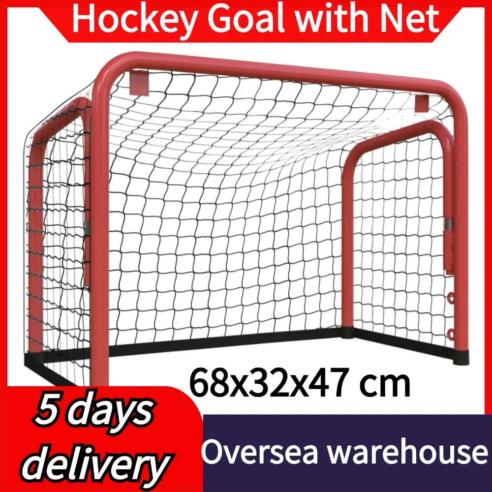 Easy Assemble Heavy-Duty Hockey Goal  68x32x47 cm Steel Tube Hockey Goal for Kids Adults Outdoor Hockey Net with Frame