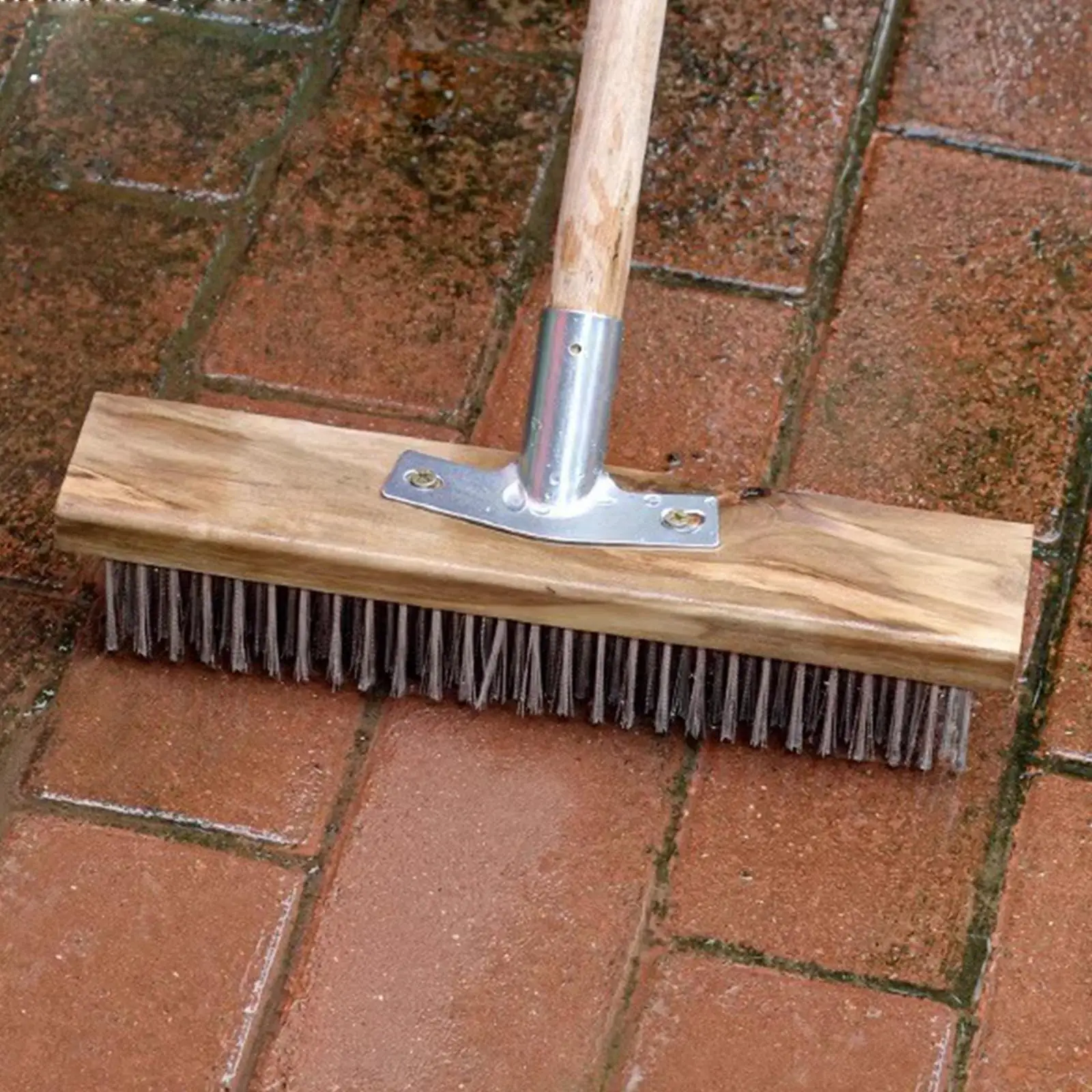 Stainless Steel Floor Scrub Brush Head Multi Surface Cleaning Tool for Decks Bathrooms Bathtubs and Concrete Patios