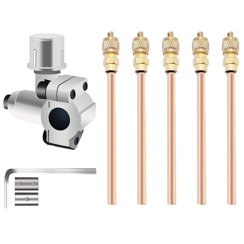 Piercing Valve Line Tap Valve Compatible With 1/4, 5/16, 3/8Inch Outside Diameter Pipes,1/4 SAE Service Access Valve