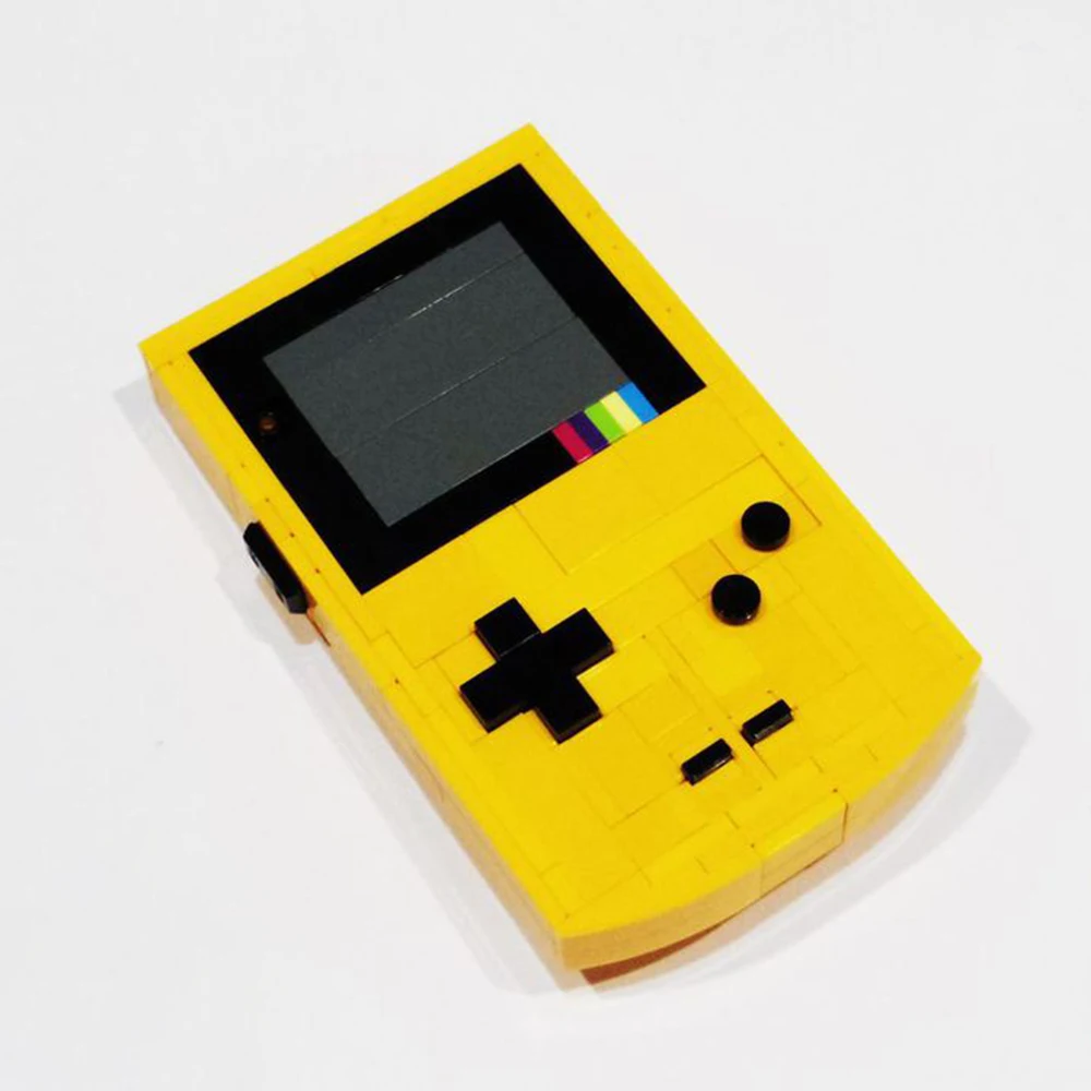 Gobricks MOC Game Boy Color Building Blocks Ideal Game Console DIY Bricks Kids Adult Birthday Toys Sets Creative Yellow Model