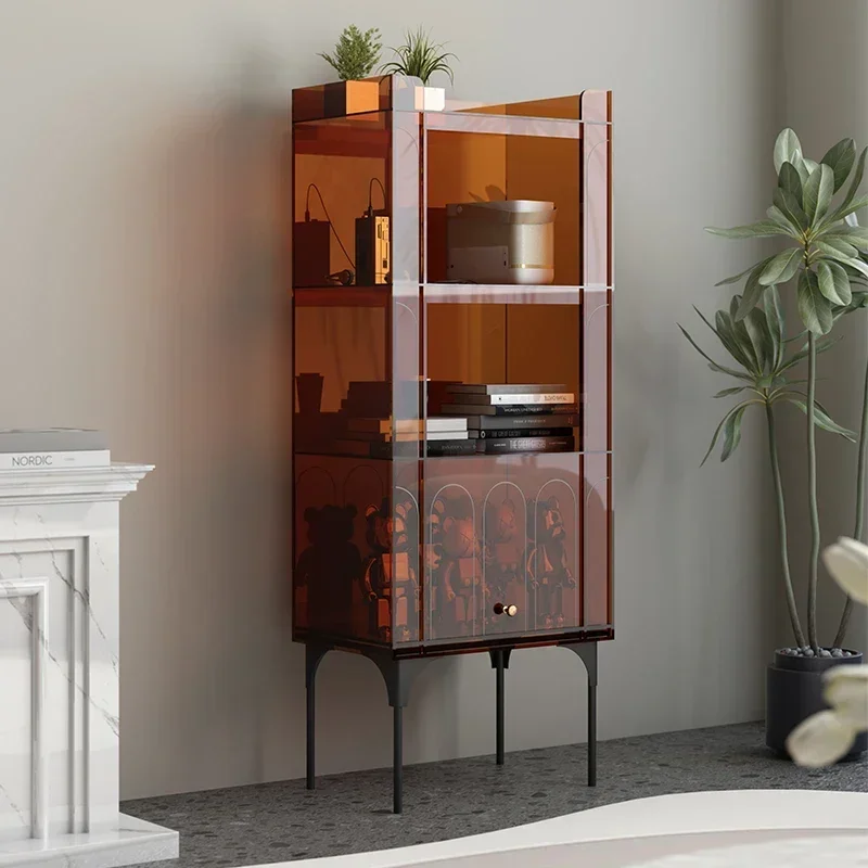 Acrylic light luxury dining side cabinet living room wine cabinet display rack